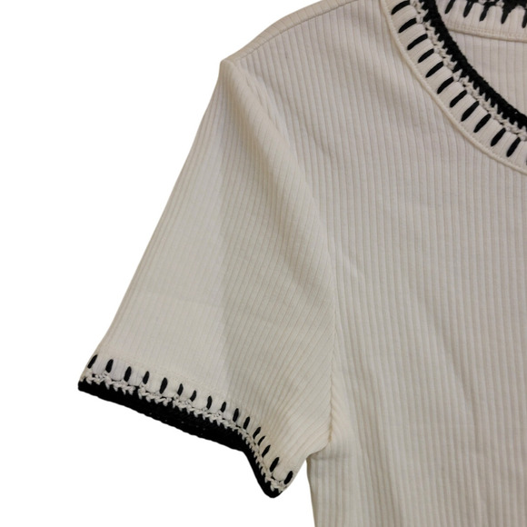 NWT J. Crew Vintage Rib Shrunken T-shirt Contrast Stitch 70'S Retro XS - Picture 6 of 9